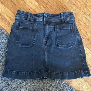 Madewell Black Stretch Denim A-Line Skirt Size 2